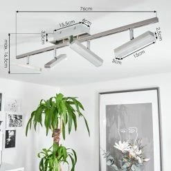 Hofstein Vehkala Deckenleuchte LED Nickel-Matt, Chrom, 4-flammig, Fernbedienung, Farbwechsler 15 Hofstein Vehkala Deckenleuchte LED Nickel-Matt, Chrom, 4-flammig, Fernbedienung, Farbwechsler -LED Leuchten Verkäufe vehkala deckenleuchte h3580172 3