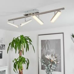 Hofstein Vehkala Deckenleuchte LED Nickel-Matt, Chrom, 4-flammig, Fernbedienung, Farbwechsler 18 Hofstein Vehkala Deckenleuchte LED Nickel-Matt, Chrom, 4-flammig, Fernbedienung, Farbwechsler -LED Leuchten Verkäufe vehkala deckenleuchte h3580172 6