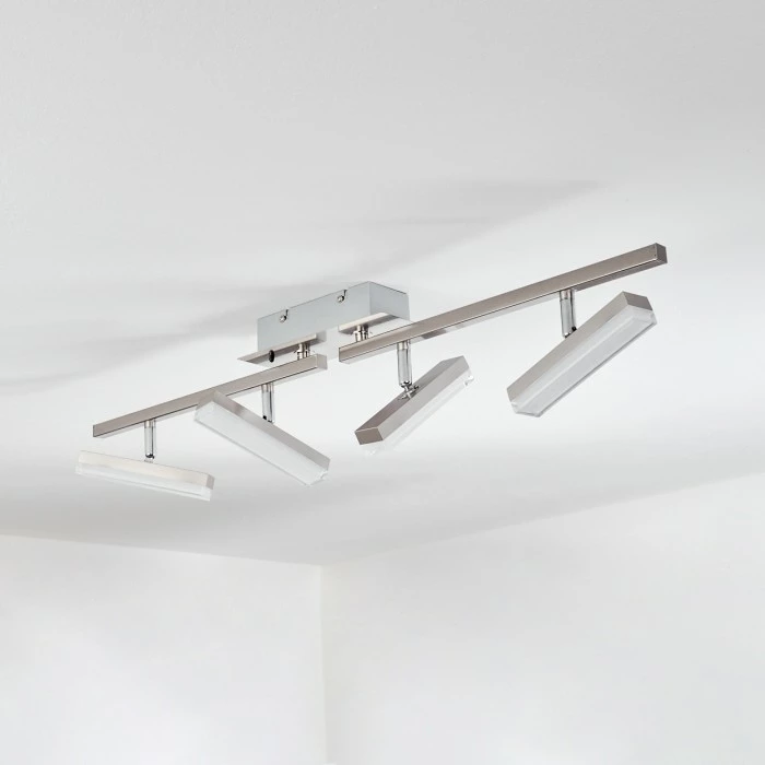 Hofstein Vehkala Deckenleuchte LED Nickel-Matt, Chrom, 4-flammig, Fernbedienung, Farbwechsler 8 Hofstein Vehkala Deckenleuchte LED Nickel-Matt, Chrom, 4-flammig, Fernbedienung, Farbwechsler – Bild 8