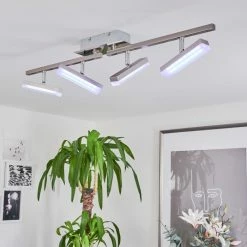Hofstein Vehkala Deckenleuchte LED Nickel-Matt, Chrom, 4-flammig, Fernbedienung, Farbwechsler 20 Hofstein Vehkala Deckenleuchte LED Nickel-Matt, Chrom, 4-flammig, Fernbedienung, Farbwechsler -LED Leuchten Verkäufe vehkala deckenleuchte h3580172 8