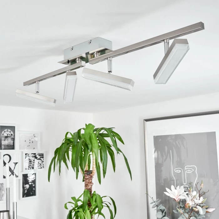 Hofstein Vehkala Deckenleuchte LED Nickel-Matt, Chrom, 4-flammig, Fernbedienung, Farbwechsler 10 Hofstein Vehkala Deckenleuchte LED Nickel-Matt, Chrom, 4-flammig, Fernbedienung, Farbwechsler – Bild 10