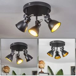 Hofstein Vestola Deckenleuchte LED Chrom, Schwarz, 3-flammig