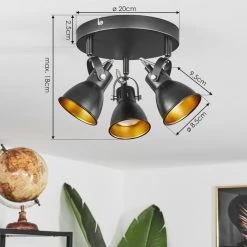 Hofstein Vestola Deckenleuchte LED Chrom, Schwarz, 3-flammig -LED Leuchten Verkäufe vestola deckenleuchte h3598252 3