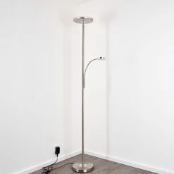 Hofstein Veteli Deckenfluter LED Nickel-Matt, Chrom, 2-flammig -LED Leuchten Verkäufe veteli deckenfluter h3080856 5