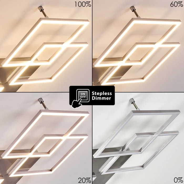 Hofstein Veyrier Deckenleuchte LED Stahl gebürstet, 4-flammig 3 Hofstein Veyrier Deckenleuchte LED Stahl gebürstet, 4-flammig – Bild 3