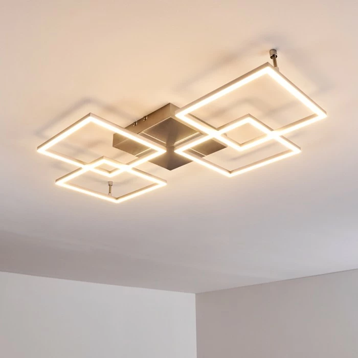 Hofstein Veyrier Deckenleuchte LED Stahl gebürstet, 4-flammig 7 Hofstein Veyrier Deckenleuchte LED Stahl gebürstet, 4-flammig – Bild 7