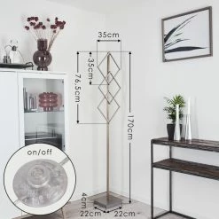 Hofstein Veyrier Stehleuchte LED Nickel-Matt, 3-flammig, Fernbedienung -LED Leuchten Verkäufe veyrier stehleuchte h3380826 3