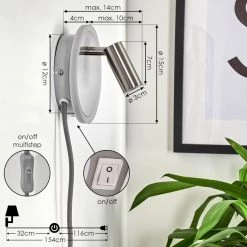 Hofstein Viata Wandleuchte LED Nickel-Matt, Grau, 2-flammig 15 Hofstein Viata Wandleuchte LED Nickel-Matt, Grau, 2-flammig -LED Leuchten Verkäufe viata wandleuchte h3456736 3