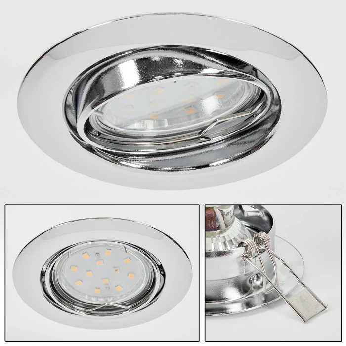 Hofstein Vibersviller Einbauleuchte LED Chrom, 1-flammig 1 Hofstein Vibersviller Einbauleuchte LED Chrom, 1-flammig