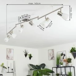 Hofstein Villaseca Deckenleuchte LED Nickel-Matt, 6-flammig -LED Leuchten Verkäufe villaseca deckenleuchte h3611470 3