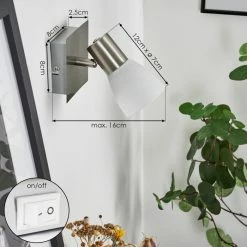 Hofstein Villaseca Wandleuchte LED Nickel-Matt, 1-flammig 15 Hofstein Villaseca Wandleuchte LED Nickel-Matt, 1-flammig -LED Leuchten Verkäufe villaseca wandleuchte h3651636 3