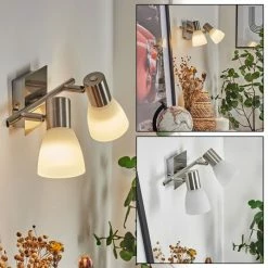 Hofstein Villaseca Wandleuchte LED Nickel-Matt, 2-flammig