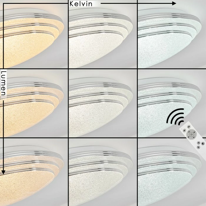 Hofstein Villeveyrac Deckenleuchte LED Weiß, 1-flammig, Fernbedienung 3 Hofstein Villeveyrac Deckenleuchte LED Weiß, 1-flammig, Fernbedienung – Bild 3