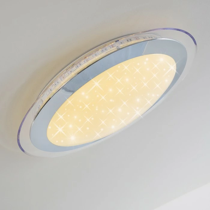 Hofstein Vittangi Deckenleuchte LED Chrom, 1-flammig, Fernbedienung, Farbwechsler 11 Hofstein Vittangi Deckenleuchte LED Chrom, 1-flammig, Fernbedienung, Farbwechsler – Bild 11