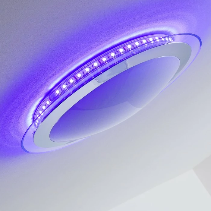 Hofstein Vittangi Deckenleuchte LED Chrom, 1-flammig, Fernbedienung, Farbwechsler 14 Hofstein Vittangi Deckenleuchte LED Chrom, 1-flammig, Fernbedienung, Farbwechsler – Bild 14