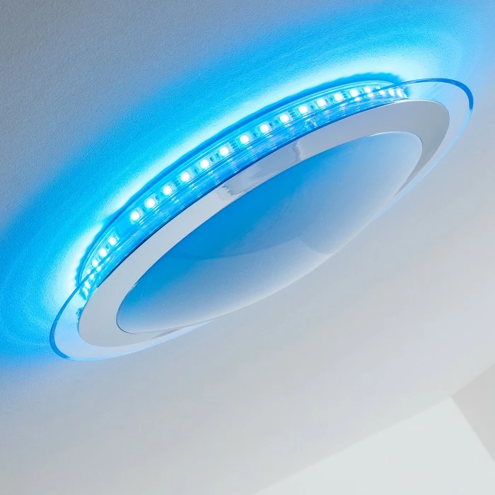 Hofstein Vittangi Deckenleuchte LED Chrom, 1-flammig, Fernbedienung, Farbwechsler 16 Hofstein Vittangi Deckenleuchte LED Chrom, 1-flammig, Fernbedienung, Farbwechsler – Bild 16