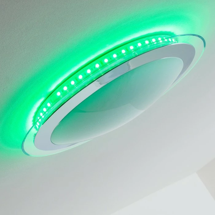 Hofstein Vittangi Deckenleuchte LED Chrom, 1-flammig, Fernbedienung, Farbwechsler 17 Hofstein Vittangi Deckenleuchte LED Chrom, 1-flammig, Fernbedienung, Farbwechsler – Bild 17