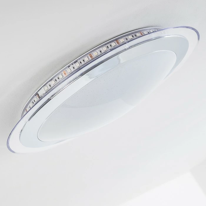 Hofstein Vittangi Deckenleuchte LED Chrom, 1-flammig, Fernbedienung, Farbwechsler 20 Hofstein Vittangi Deckenleuchte LED Chrom, 1-flammig, Fernbedienung, Farbwechsler – Bild 20