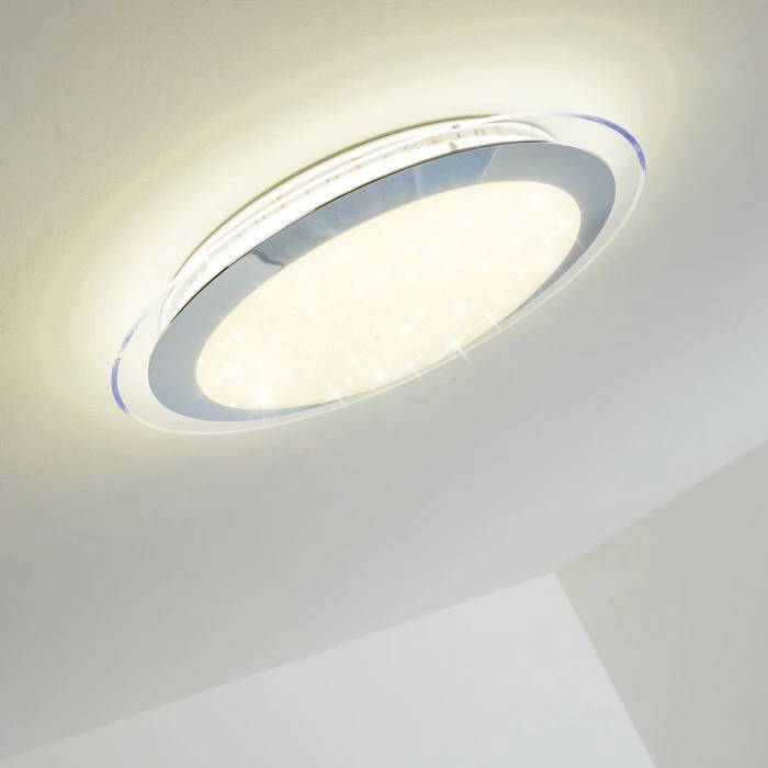 Hofstein Vittangi Deckenleuchte LED Chrom, 1-flammig, Fernbedienung, Farbwechsler 5 Hofstein Vittangi Deckenleuchte LED Chrom, 1-flammig, Fernbedienung, Farbwechsler – Bild 5