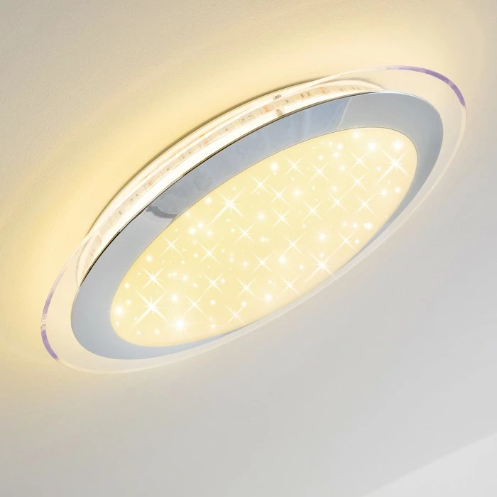 Hofstein Vittangi Deckenleuchte LED Chrom, 1-flammig, Fernbedienung, Farbwechsler 9 Hofstein Vittangi Deckenleuchte LED Chrom, 1-flammig, Fernbedienung, Farbwechsler – Bild 9