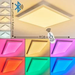 Hofstein Voisines Deckenpanel LED Weiß, 1-flammig, Fernbedienung, Farbwechsler