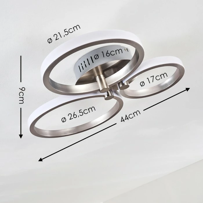 Hofstein Volonne Deckenleuchte LED Silber, 3-flammig 2 Hofstein Volonne Deckenleuchte LED Silber, 3-flammig – Bild 2