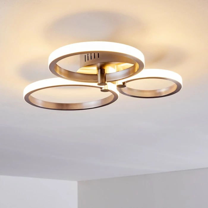 Hofstein Volonne Deckenleuchte LED Silber, 3-flammig 4 Hofstein Volonne Deckenleuchte LED Silber, 3-flammig – Bild 4