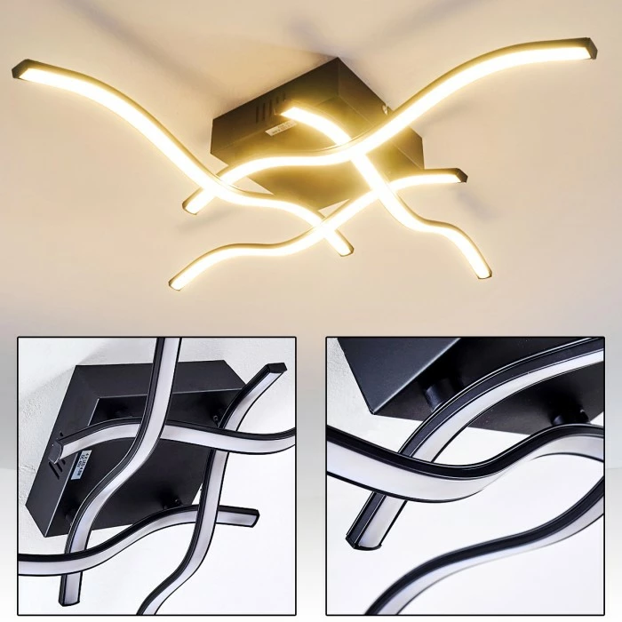 Hofstein Voltti Deckenleuchte LED Schwarz, 4-flammig 1 Hofstein Voltti Deckenleuchte LED Schwarz, 4-flammig