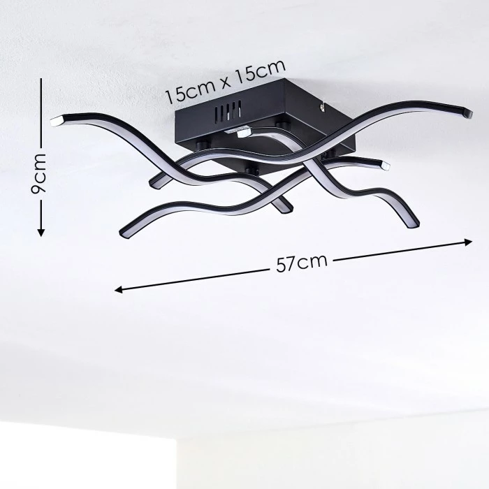 Hofstein Voltti Deckenleuchte LED Schwarz, 4-flammig 2 Hofstein Voltti Deckenleuchte LED Schwarz, 4-flammig – Bild 2
