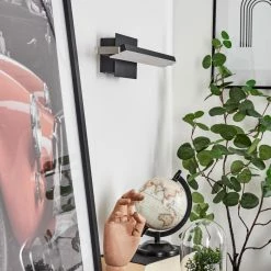 Hofstein Waltenheim Wandleuchte LED Nickel-Matt, Schwarz, 1-flammig -LED Leuchten Verkäufe waltenheim wandleuchte h3654361 7