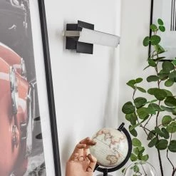 Hofstein Waltenheim Wandleuchte LED Nickel-Matt, Schwarz, 1-flammig -LED Leuchten Verkäufe waltenheim wandleuchte h3654361 8