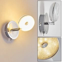 Hofstein Wandleuchte Donot LED Nickel-Matt, Chrom, 1-flammig
