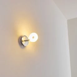 Hofstein Wandleuchte Donot LED Nickel-Matt, Chrom, 1-flammig -LED Leuchten Verkäufe wandleuchte donot h3021293 do2 10