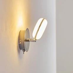 Hofstein Wandleuchte Donot LED Nickel-Matt, Chrom, 1-flammig -LED Leuchten Verkäufe wandleuchte donot h3021293 do2 17