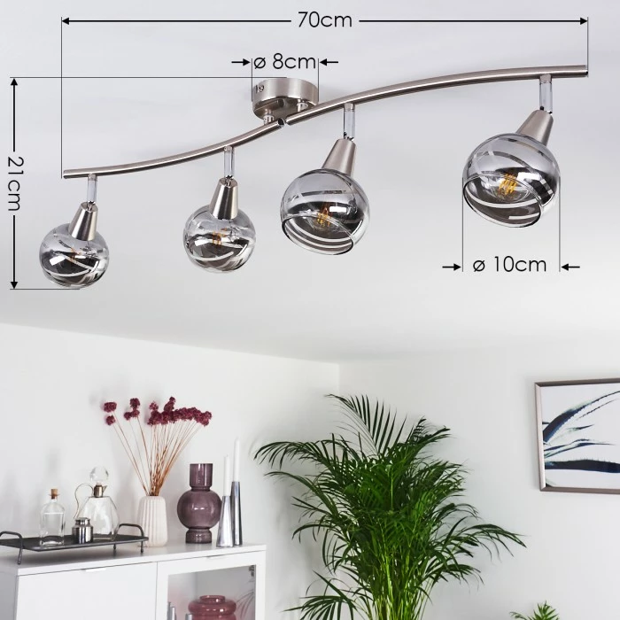 Hofstein Warga Deckenleuchte LED Nickel-Matt, 4-flammig 4 Hofstein Warga Deckenleuchte LED Nickel-Matt, 4-flammig – Bild 4