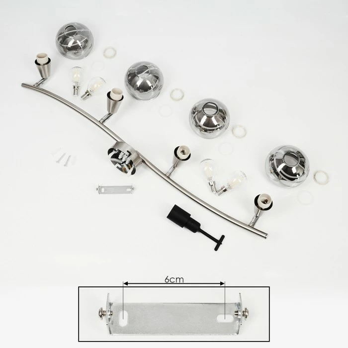 Hofstein Warga Deckenleuchte LED Nickel-Matt, 4-flammig 5 Hofstein Warga Deckenleuchte LED Nickel-Matt, 4-flammig – Bild 5