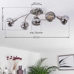 Hofstein Warga Deckenleuchte LED Nickel-Matt, 5-flammig -LED Leuchten Verkäufe warga deckenleuchte h3390207 3