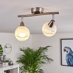 Hofstein Warga Deckenleuchte LED Nickel-Matt, 2-flammig 18 Hofstein Warga Deckenleuchte LED Nickel-Matt, 2-flammig -LED Leuchten Verkäufe warga deckenleuchte h3395226 6