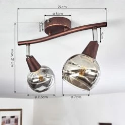 Hofstein Warga Deckenleuchte LED Bronze, 2-flammig -LED Leuchten Verkäufe warga deckenleuchte h3395257 3