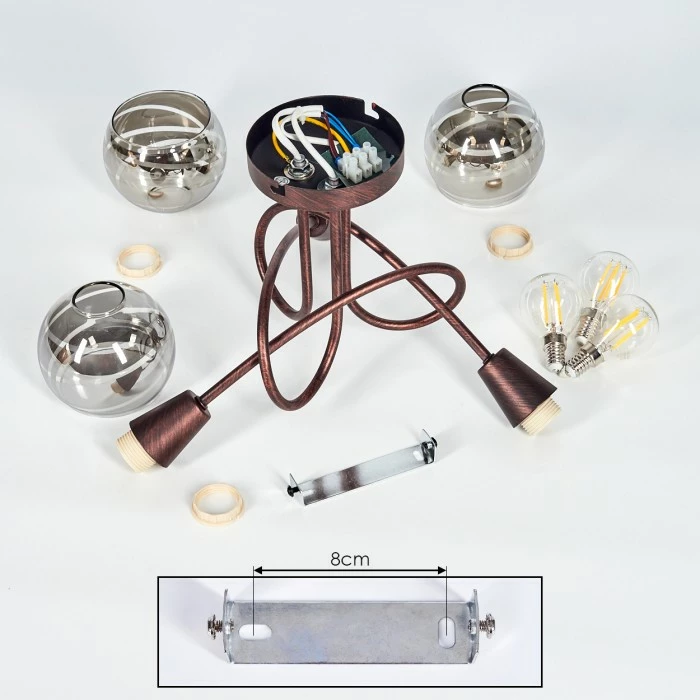 Hofstein Warga Deckenleuchte LED Bronze, 3-flammig 5 Hofstein Warga Deckenleuchte LED Bronze, 3-flammig – Bild 5