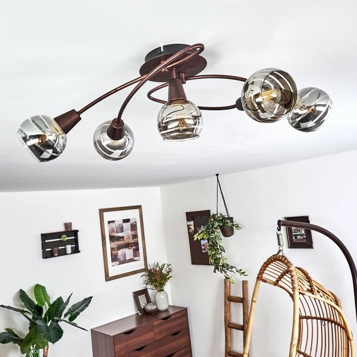 Hofstein Warga Deckenleuchte LED Bronze, 4-flammig 2 Hofstein Warga Deckenleuchte LED Bronze, 4-flammig – Bild 2