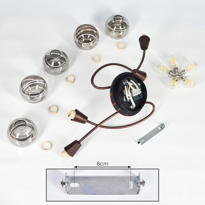 Hofstein Warga Deckenleuchte LED Bronze, 4-flammig 5 Hofstein Warga Deckenleuchte LED Bronze, 4-flammig – Bild 5