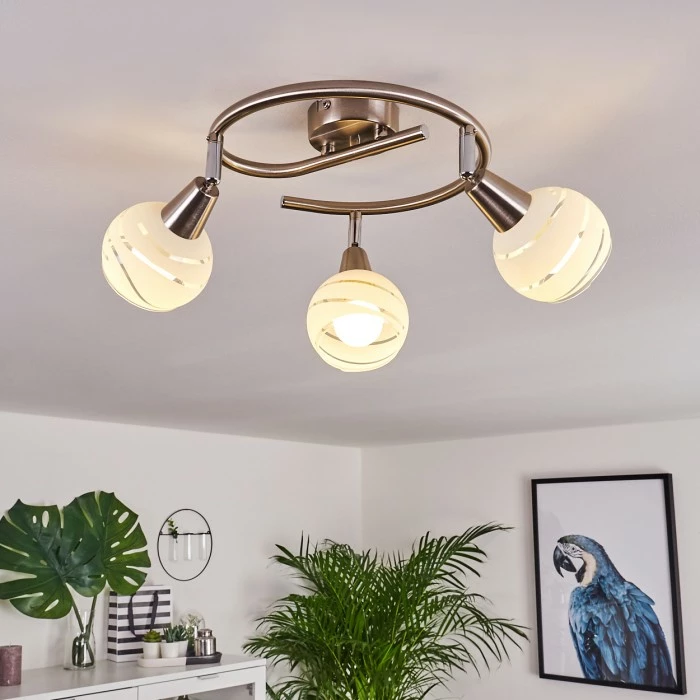 Hofstein Warga Deckenleuchte LED Nickel-Matt, 3-flammig 7 Hofstein Warga Deckenleuchte LED Nickel-Matt, 3-flammig – Bild 7