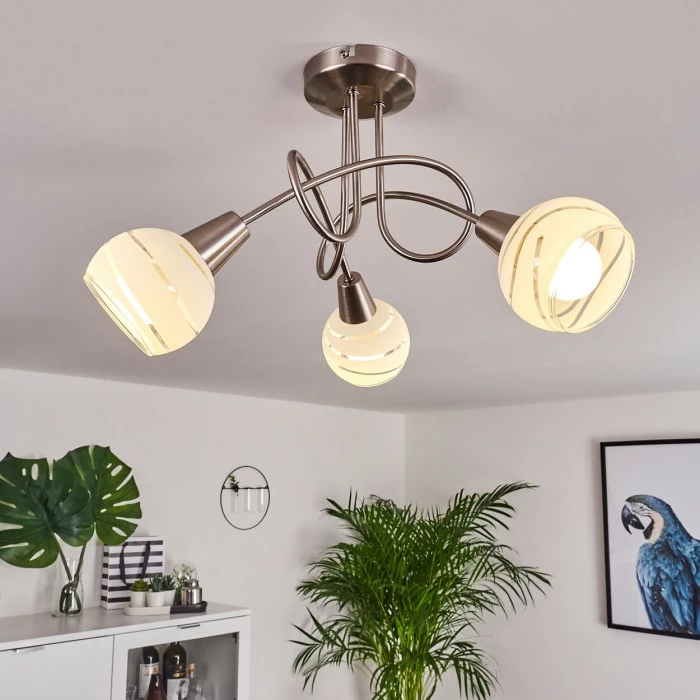 Hofstein Warga Deckenleuchte LED Nickel-Matt, 3-flammig 1 Hofstein Warga Deckenleuchte LED Nickel-Matt, 3-flammig