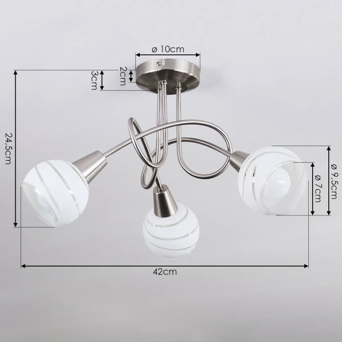 Hofstein Warga Deckenleuchte LED Nickel-Matt, 3-flammig 4 Hofstein Warga Deckenleuchte LED Nickel-Matt, 3-flammig – Bild 4