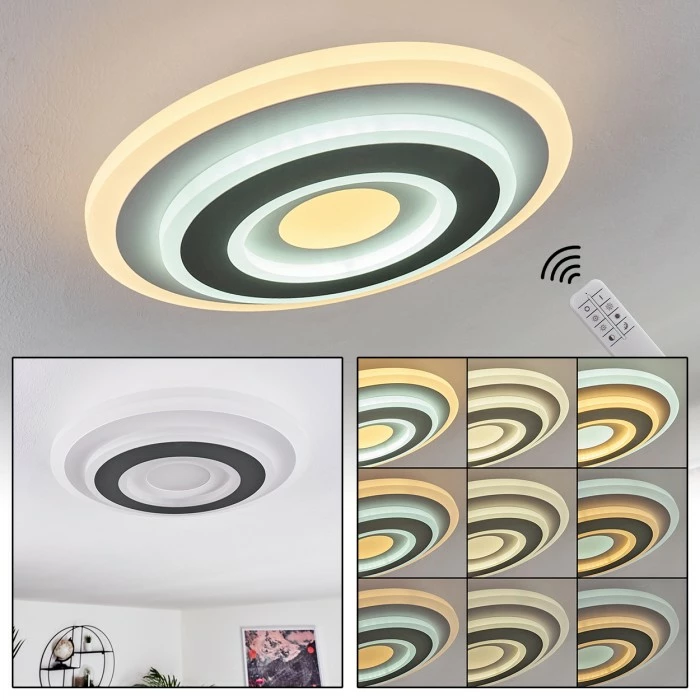 Hofstein Wawo Deckenpanel LED Grau, Weiß, 1-flammig, Fernbedienung 1 Hofstein Wawo Deckenpanel LED Grau, Weiß, 1-flammig, Fernbedienung