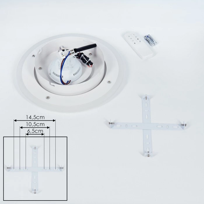Hofstein Wawo Deckenpanel LED Grau, Weiß, 1-flammig, Fernbedienung 5 Hofstein Wawo Deckenpanel LED Grau, Weiß, 1-flammig, Fernbedienung – Bild 5