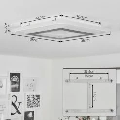 Hofstein Wawo Deckenpanel LED Weiß, 1-flammig, Fernbedienung -LED Leuchten Verkäufe wawo deckenpanel h3582749 3