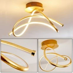 Hofstein Wengi Deckenleuchte LED Gold, 1-flammig