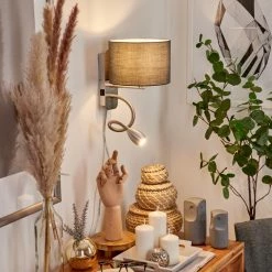 Hofstein Wiby Wandleuchte LED Nickel-Matt, 2-flammig -LED Leuchten Verkäufe wiby wandleuchte h3588390 10